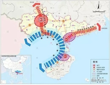 北部湾城市群空间框架示意图